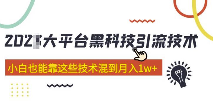 大平台黑科技引流技术，小白也能靠这些技术混到月入1w+(2022年的课程）-学习资源社