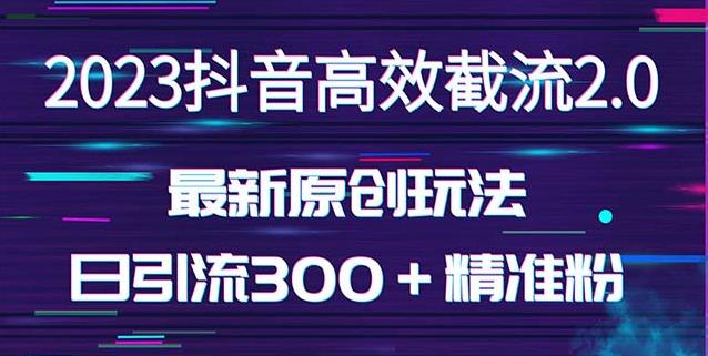 日引300＋创业粉，独家抖音高效截流2.0玩法（价值1280）-学习资源社