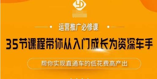 35节课程带你从入门成长为资深车手，让系统学习直通车成为可能，帮你实现直通车的低花费高产出-学习资源社