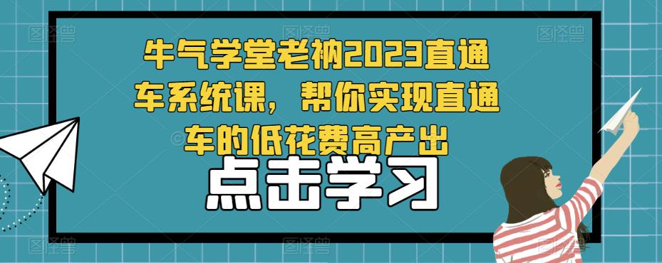 牛气学堂老衲2023直通车系统课，帮你实现直通车的低花费高产出-学习资源社