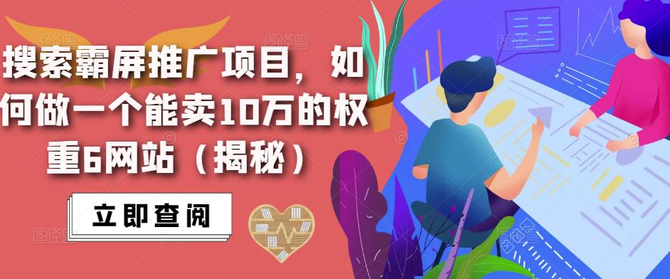 搜索霸屏推广项目，如何做一个能卖10万的权重6网站（揭秘）-学习资源社