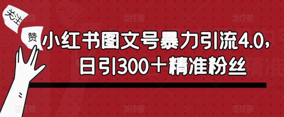 小红书图文号暴力引流4.0，日引300＋精准粉丝【揭秘】-学习资源社