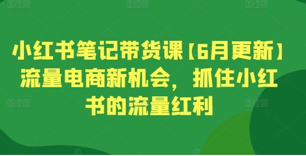 小红书笔记带货赚钱吗？小红书笔记带货流程怎么做？小红书笔记带货课流量电商新机会