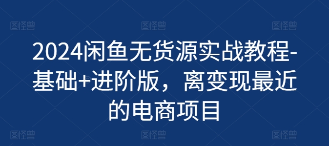 2024闲鱼无货源实战教程-基础+进阶版，离变现最近的电商项目-学习资源社