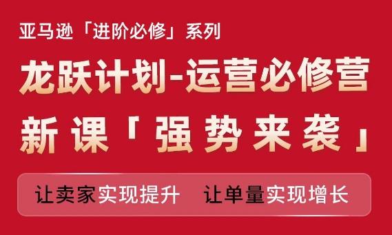 亚马逊进阶必修系列，龙跃计划-运营必修营新课，让卖家实现提升 让单量实现增长-学习资源社