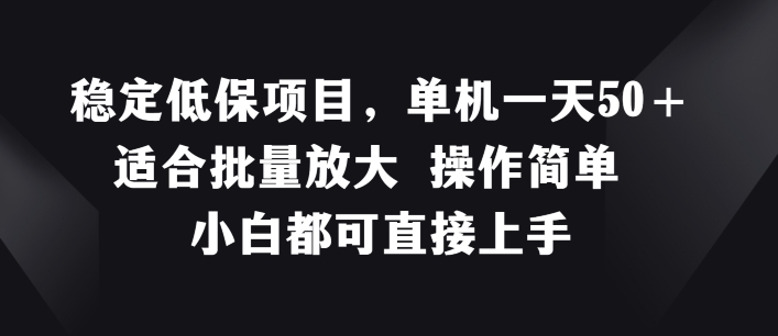 稳定低保项目，单机一天50+适合批量放大 操作简单 小白都可直接上手【揭秘】-学习资源社