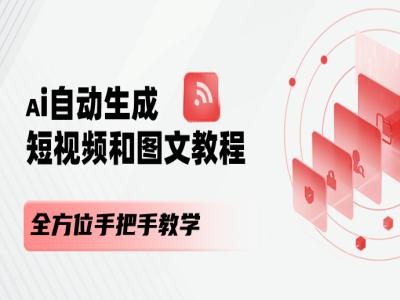 AI自动生成短视频和图文课程，全方位手把手教学-学习资源社