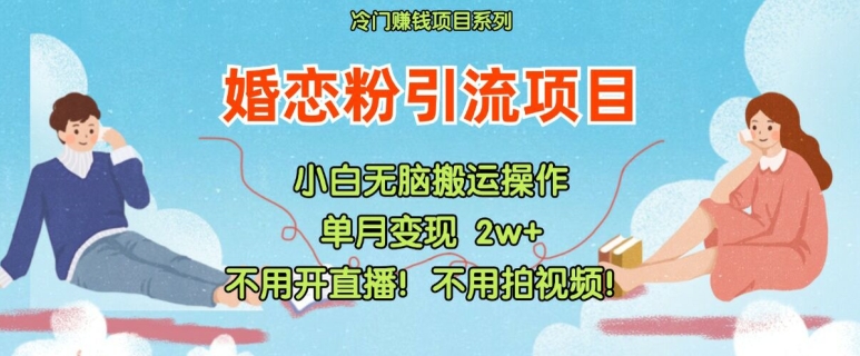 小红书婚恋粉引流，不用开直播，不用拍视频，不用做交付【揭秘】-学习资源社