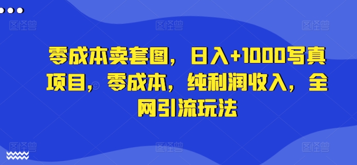 零成本卖套图，日入+1000写真项目，零成本，纯利润收入，全网引流玩法-学习资源社