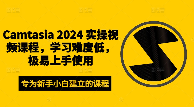 Camtasia 2024 实操视频课程，学习难度低，极易上手使用-学习资源社