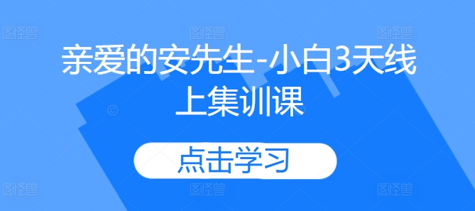 亲爱的安先生-小白3天线上集训课-学习资源社