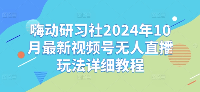 嗨动研习社2024年10月最新视频号无人直播玩法详细教程-学习资源社