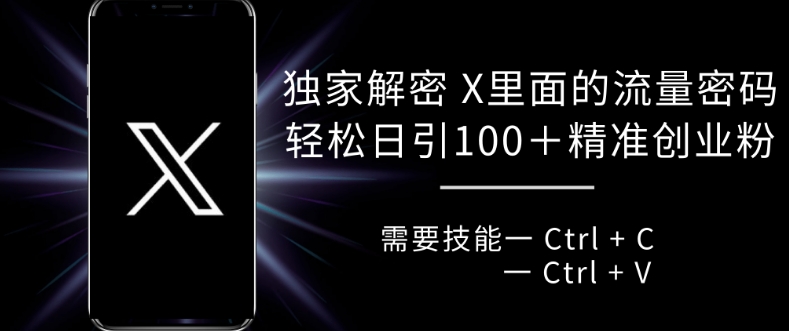 独家解密 X 里面的流量密码，复制粘贴轻松日引100+-学习资源社