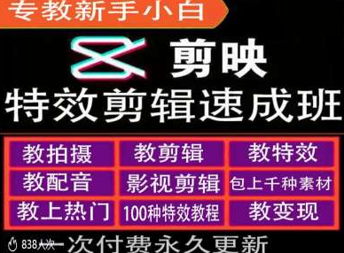 剪映特效教程和运营变现教程，特效剪辑速成班，专教新手小白-学习资源社