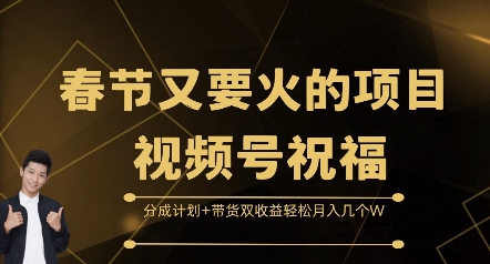 春节又要火的项目视频号祝福，分成计划+带货双收益，轻松月入几个W【揭秘】-学习资源社