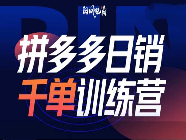 拼多多日销千单训练营第32期，2025开年变化和最新玩法-学习资源社