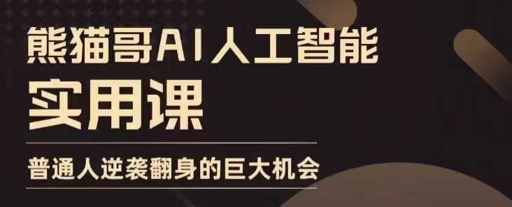 AI人工智能实用课，实在实用实战，普通人逆袭翻身的巨大机会-学习资源社