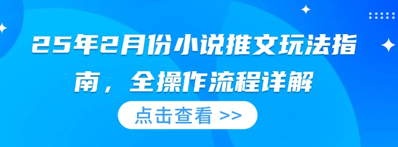 25年2月份小说推文玩法指南，全操作流程详解-学习资源社