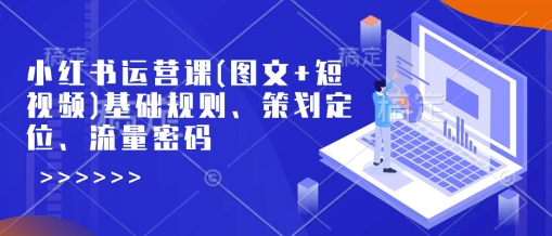 小红书运营课(图文+短视频)基础规则、策划定位、流量密码-学习资源社