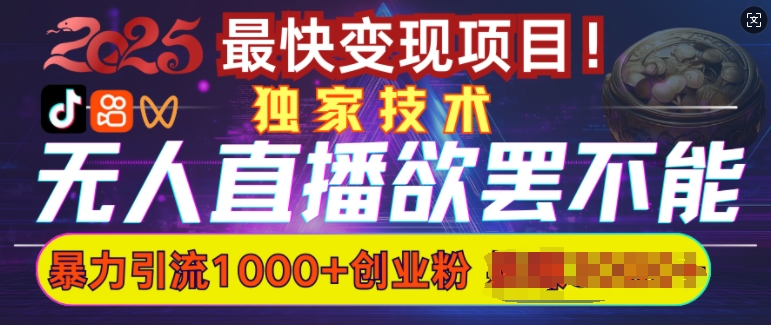 欲罢不能的无人直播引流，超暴力日引流1000+高质量精准创业粉-学习资源社